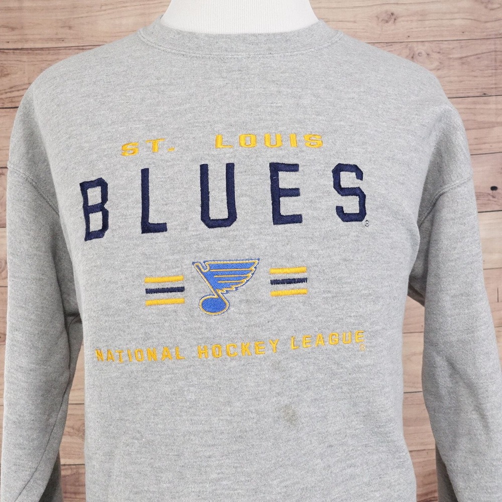 VINTAGE ST LOUIS BLUES HOCKEY EMBROIDERED LEE SPORT CREW‎ NECK SWEATSHIRT SZ L